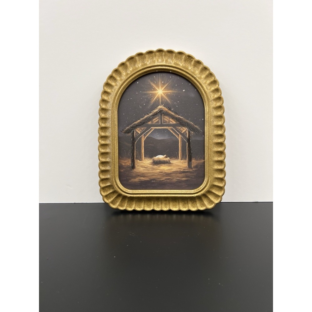Baby Jesus In His Manger Wood Wall Decor